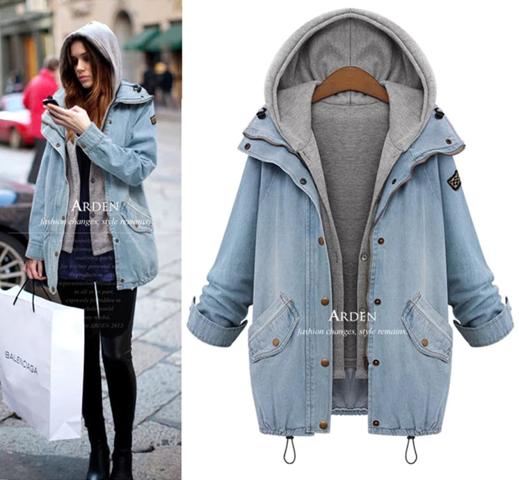 New Women's Autumn Winter Loose Denim Jacket Set Mimarta