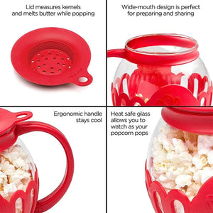 Microwave Glass Popcorn Popper With Silicone Lid Rieworkes