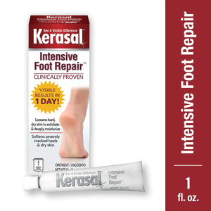 Kerasal Intensive Foot Repair Skin Healing Ointment for Cracked Heels and Dry Feet 1 oz , 2 Count, (Pack of 2) Intensive Foot Repair (Twin Pack) Rieworkes