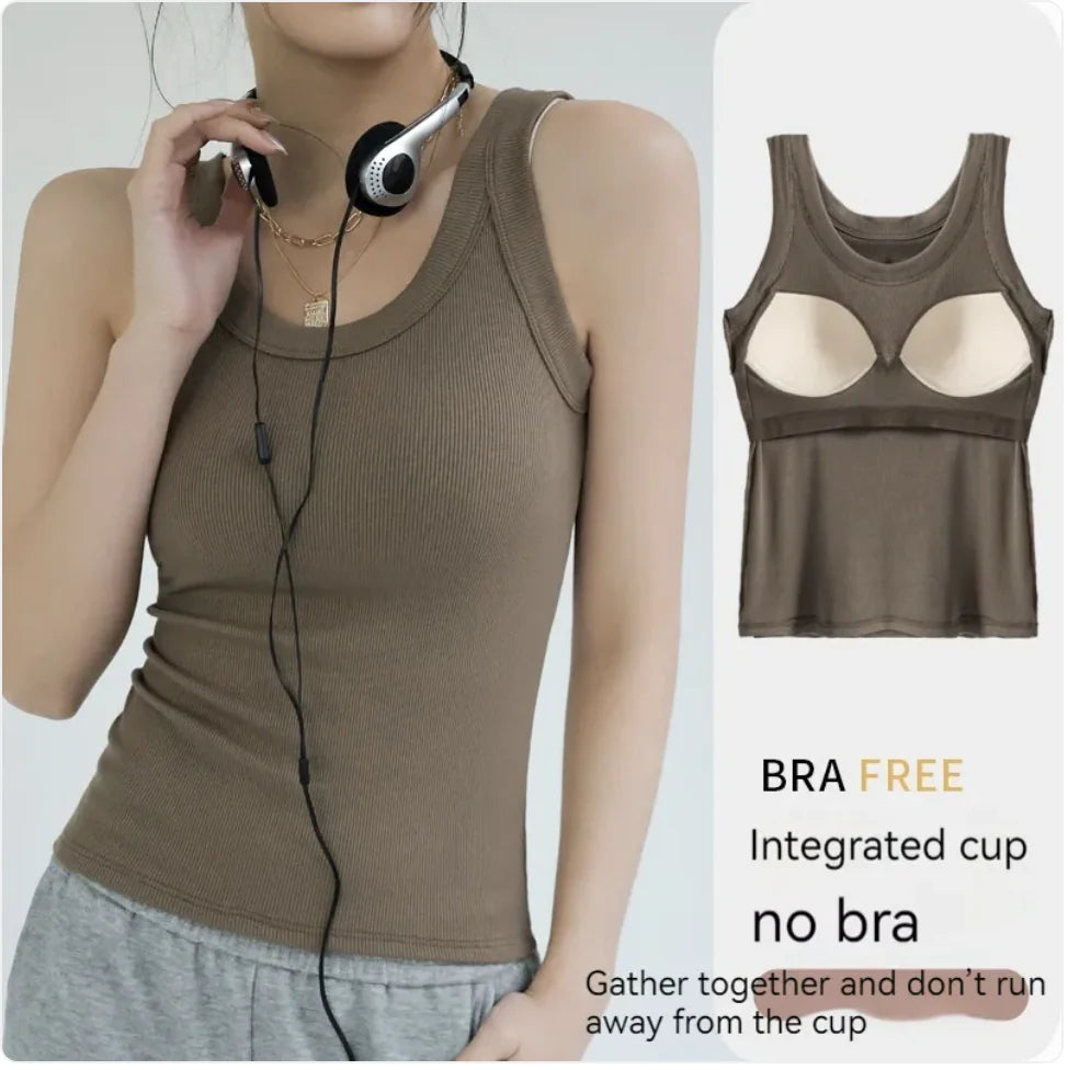 Women's Padded Strap Tank Top Mimarta