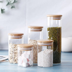 Bamboo-Covered Borosilicate Glass Food Storage Containers Rieworkes