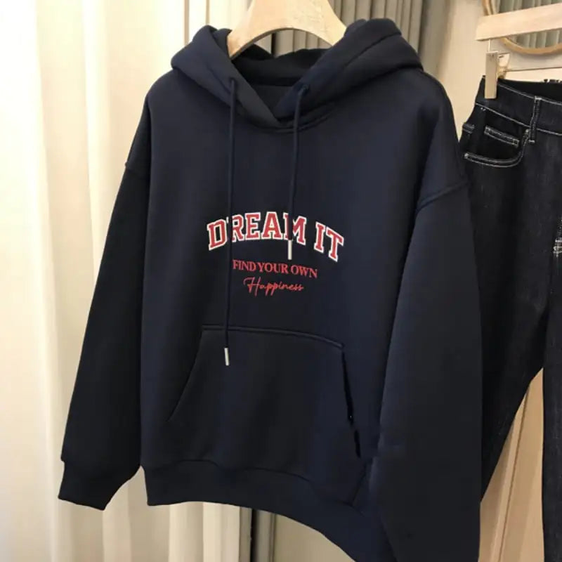 Fleece-lined Hooded Sweatshirt for Women (Loose Fit) Mimarta