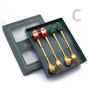 Christmas Cutlery Set: Festive Spoon and Fork Rieworkes