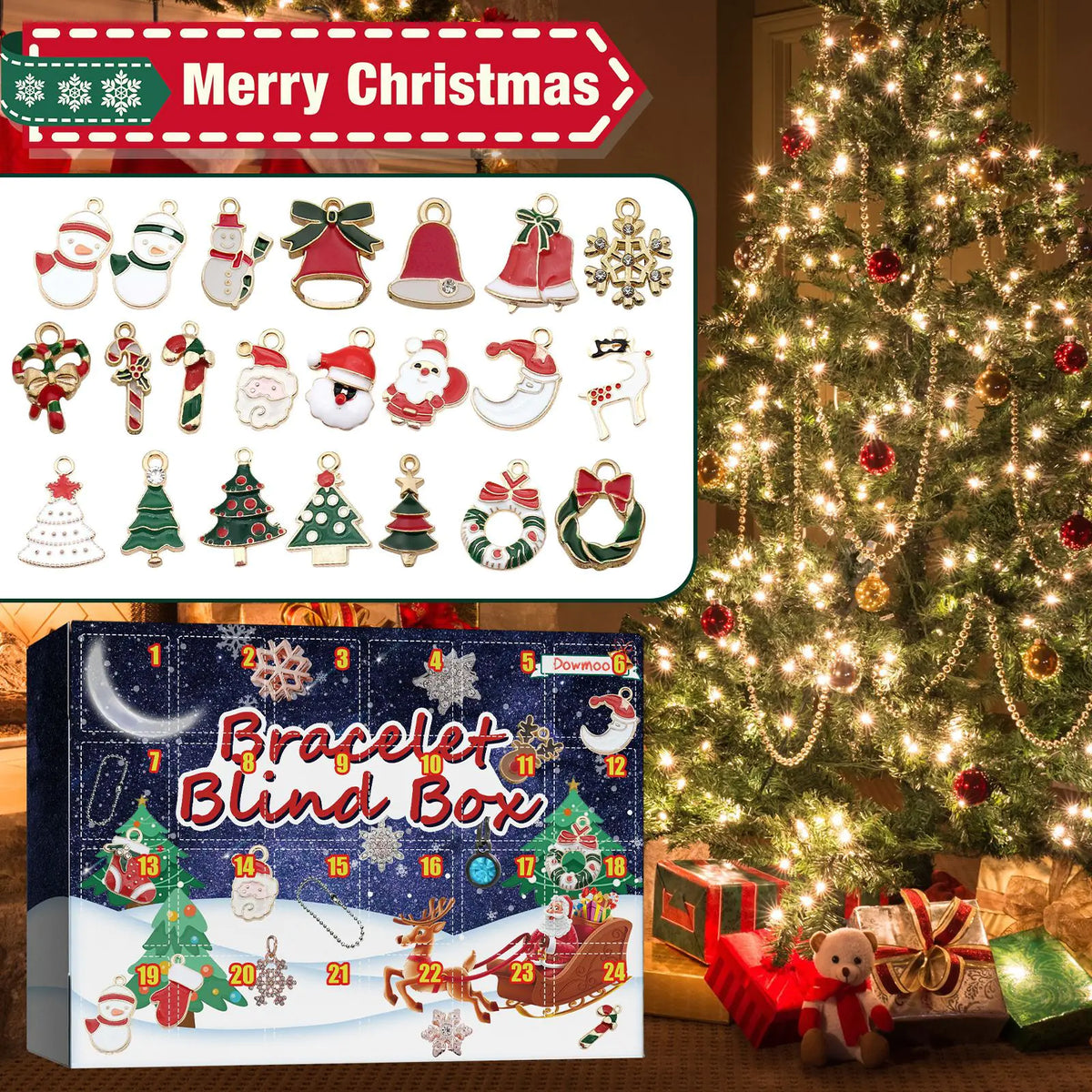 Dowmoo DIY Christmas Advent Calendar Bracelet Kit Mimarta
