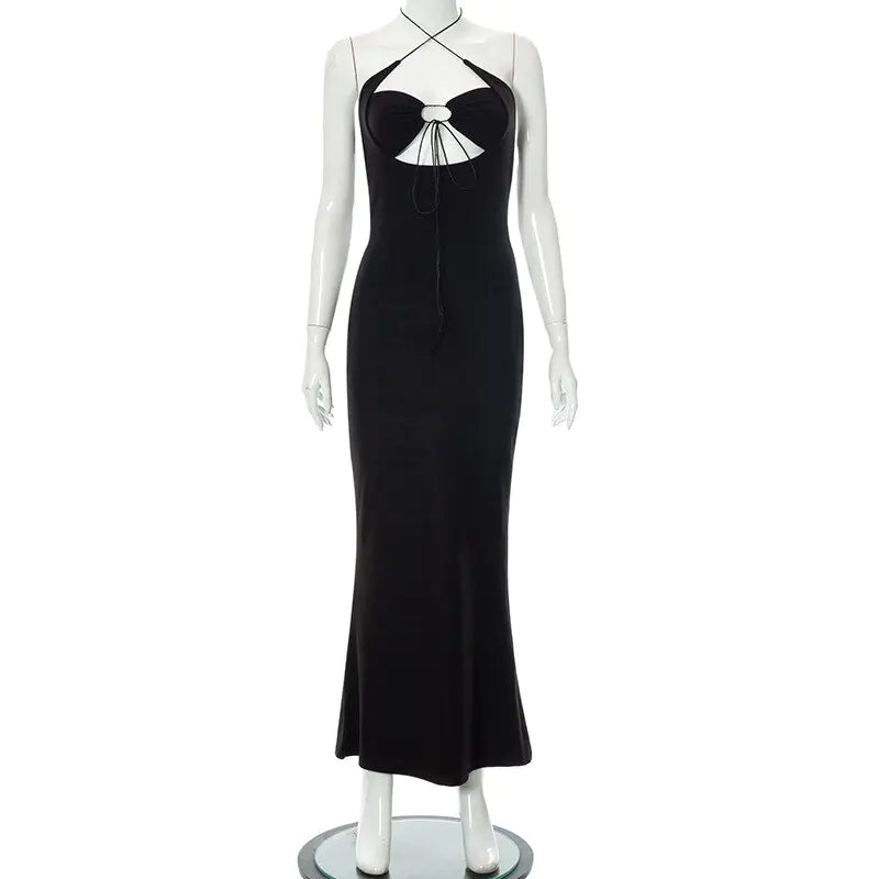 Backless Halter Long Dress Rieworkes