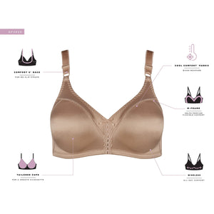 Bali Women's Double Support Wireless Bra,Comfortsoft Full Coverage Wirefree Bra,Df3820 42DD Black Rieworkes