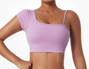 Summer Sexy Oblique Shoulder Yoga Clothes Tops Rieworkes