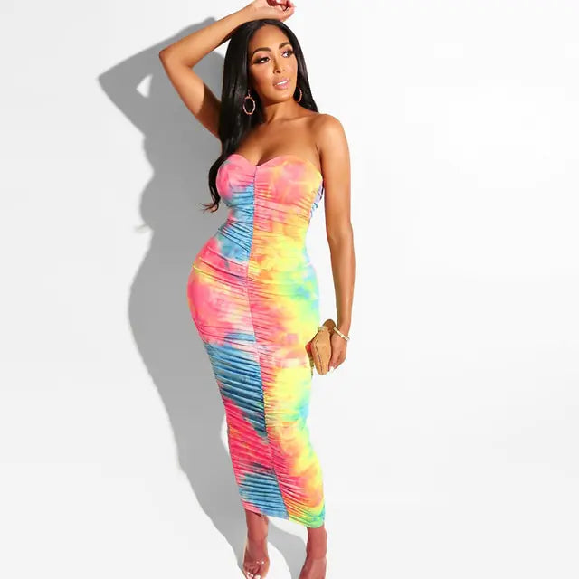 Neon Green Tube Dress Women Rieworkes