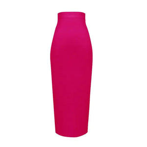 Elegant High Waist Mid-Length Bandage Skirt Mimarta