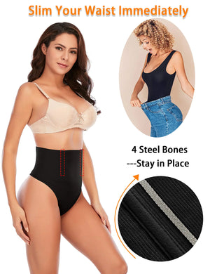 Werena Tummy Control Thong Shapewear for Women Seamless Shaping Thong Panties Body Shaper Underwear 01# Black 2 Pic Set 3X-Large Rieworkes