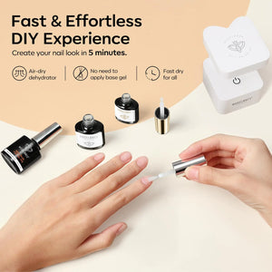 modelones 9 in One Nail Glue with Gel Top and Base Coat Gel Nail Kit, No Wipe Base Coat Long Lasting Glossy Top Coat 3Pcs Gel Nail Glue for Nail Tips, Blooming Gel, Rhinestone Glue A2-3pcs Nail Glue Rieworkes