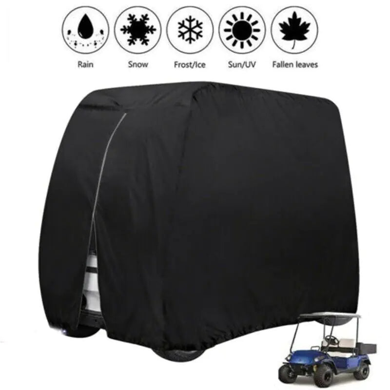 Waterproof Golf Cart Cover Zipper 4 Passenger EZ GO Club Car Yamaha Elastic Hem Rieworkes