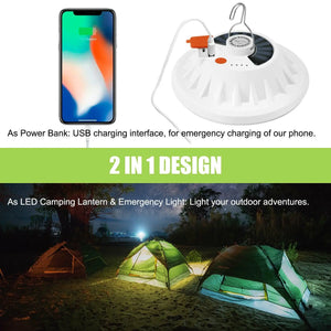 Rechargeable 60 LED Outdoor Camping Tent Light USB & Solar Lantern Hiking Lamp Rieworkes