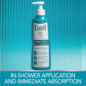 Curel Hydra Therapy In Shower Lotion, Wet Skin Moisturizer for Dry or Extra-dry Skin, with Advanced Ceramide Complex, for Optimal Moisture Retention, 12 Ounce 12 Fl Oz (Pack of 1) Rieworkes