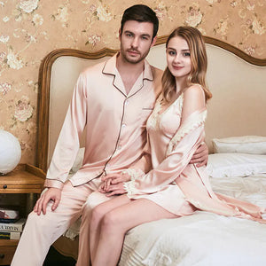 Lace Cami Robe for Women, Silk Couple Robe, Bridal Robe Mimarta