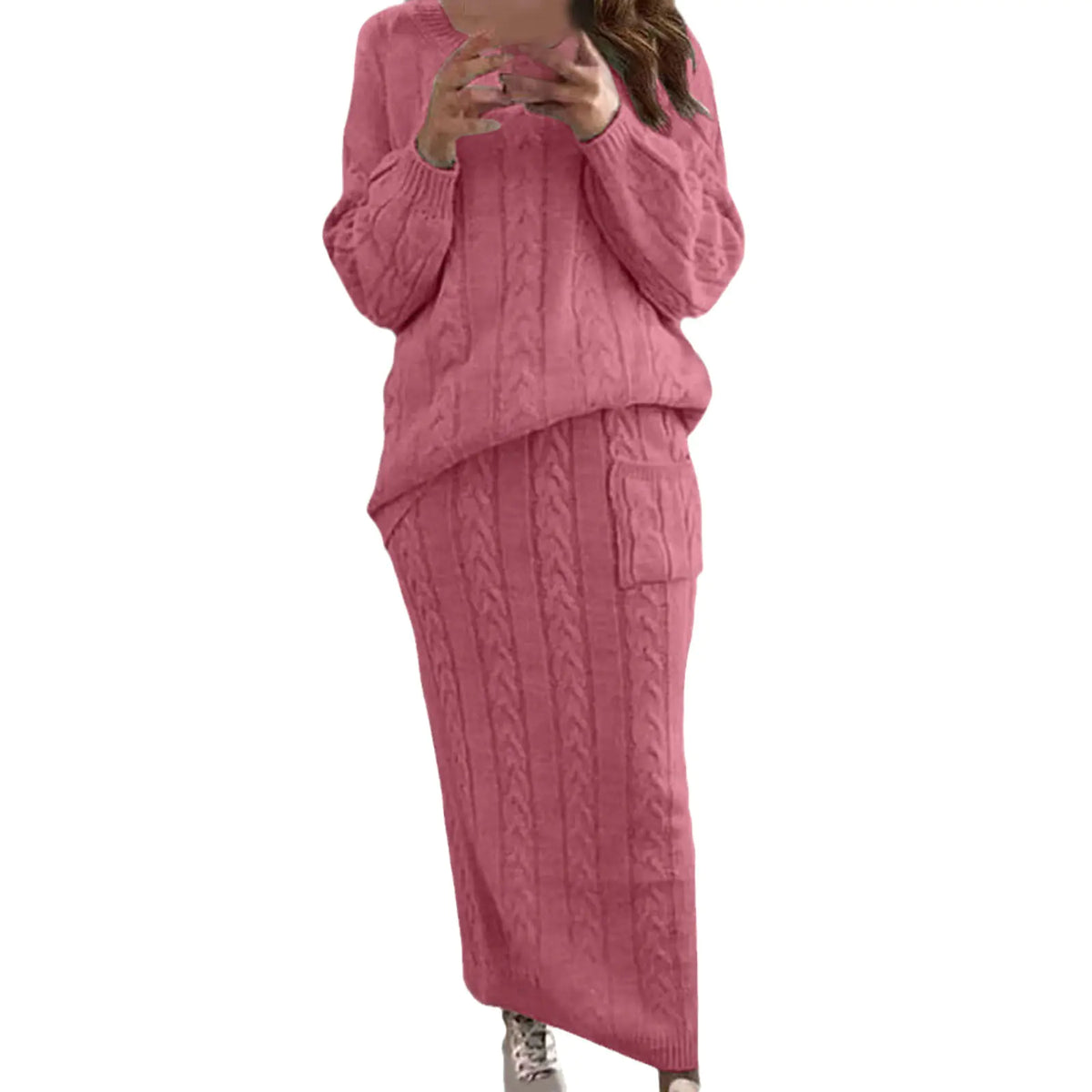 Autumn Winter Women's Fashion Sweater Dress Set Mimarta