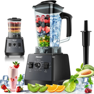 Professional BlenderSmoothies Blenders PRASKY Max.2400Watts/1000Watts Blender and Grinder Combo 25000RPM Powerful Kitchen Blender 68oz BPA Free 2 Containers Countertop Blenders Ice Crushing Juice Rieworkes