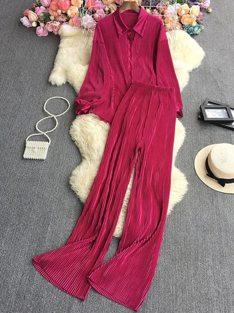 Pleated Set For Women Rieworkes