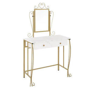 Vanity Table Set With Mirror & Stool,White Makeup Dressing Desk With Drawers For Girls,Women,Bedroom,Gift Rieworkes