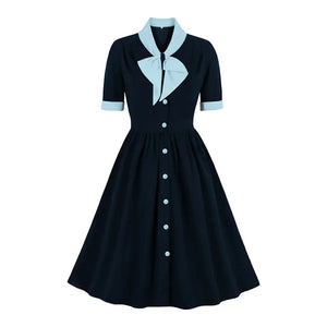 Elegant 1950s Embroidered Mesh Retro Party Dress Mimarta
