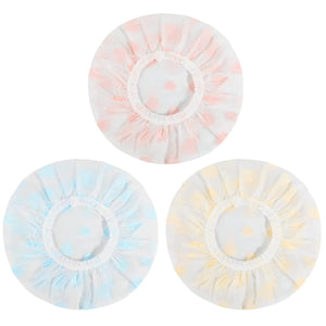Waterproof Shower Caps, 3 Pcs Plastic Reusable Shower Caps Elastic Band Bath Caps for Women Ladies Spa Salon F Rieworkes