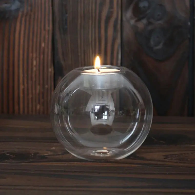 Transparent Glass Candle Holder Rieworkes