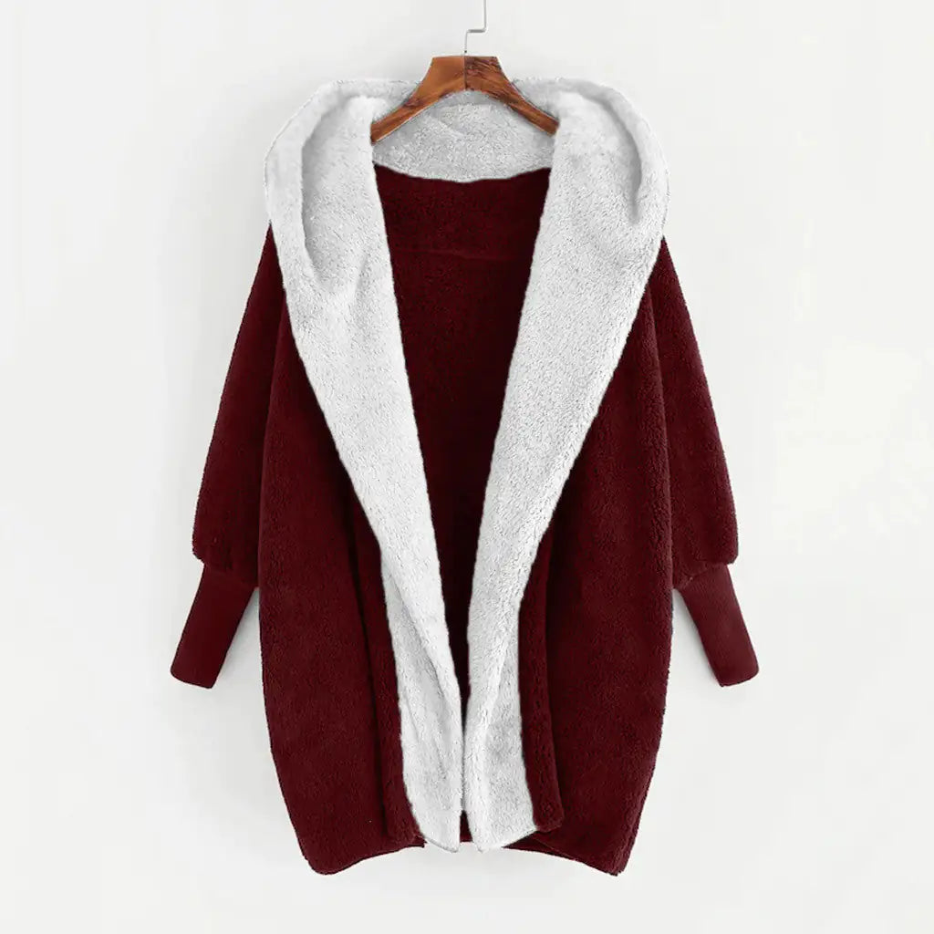Double-Sided Velvet Hooded Loose Cardigan Coat Rieworkes