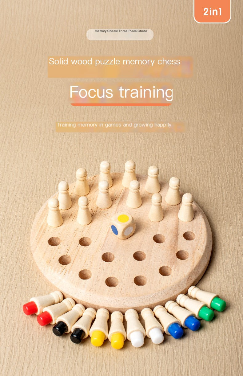 Wooden Memory Chess Puzzle Toy Mimarta
