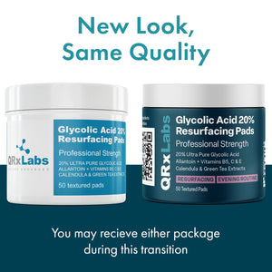 Glycolic Acid 20% Resurfacing Pads for Face & Body with Vitamins B5, C & E, Green Tea, Calendula, Allantoin - Exfoliates Surface Skin and Reduces Fine Lines and Wrinkles - Peel Pads - 2PK Resurfacing Pads 2 Pack Rieworkes