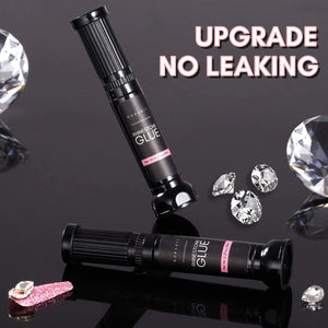 Makartt Nail Rhinestone Glue Gel, Upgrade Gel Nail Glue with Brush Pen Tip Super Strong Adhesive Precise for Nail Charms Crystals Rhinestones Beads Flower 3D Decorations 8ml*2 B-For Tiny Nail Rhinestones Rieworkes