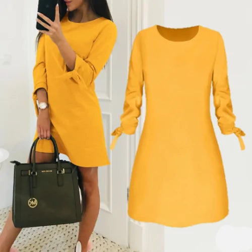 Elegant Summer Solid Color Dress Rieworkes
