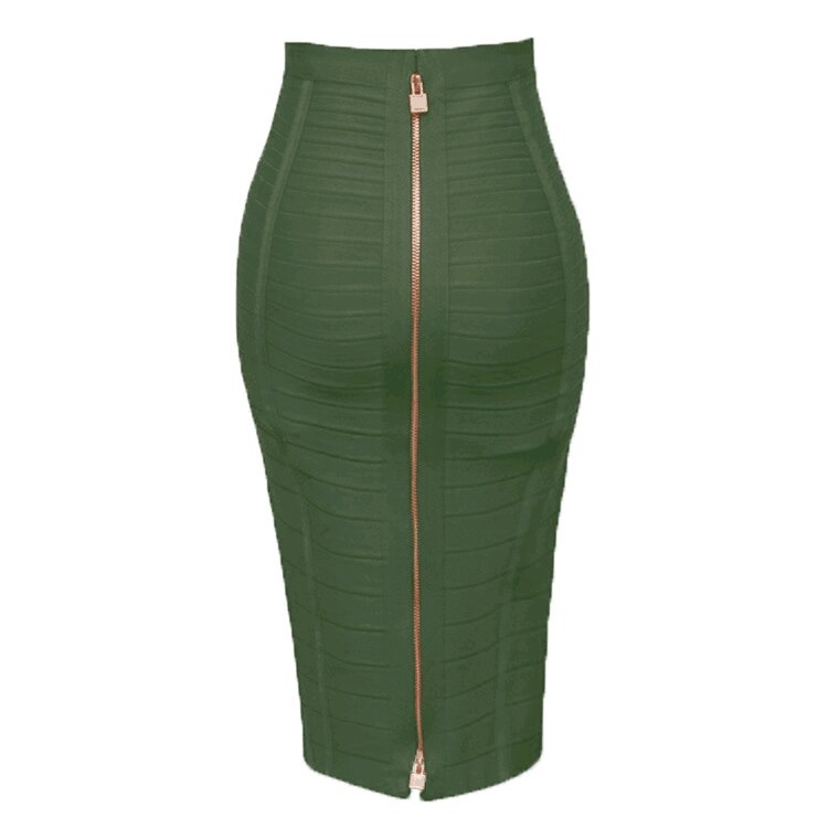 Sexy Solid Color Zipper Bodycon Dress Mimarta