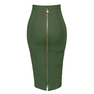Sexy Solid Color Zipper Bodycon Dress Mimarta