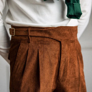 Corduroy Straight High Waist Casual Pants Men Rieworkes