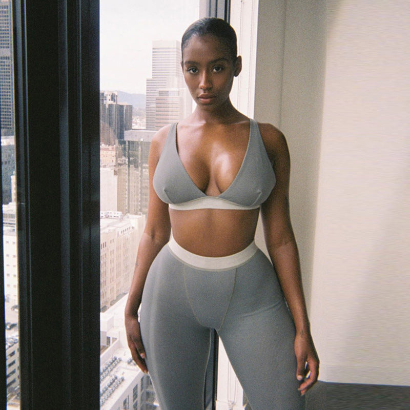 2020 Fall V-Neck Sports Yoga Set - 2 Pieces Mimarta
