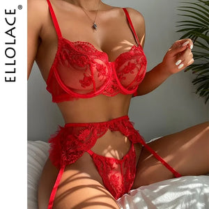 Ellolace Sensual Lingerie Woman Red Lace Rieworkes