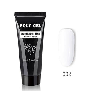 French Nail Art Poly Gel Kit with UV Brush and Nail Tips Rieworkes