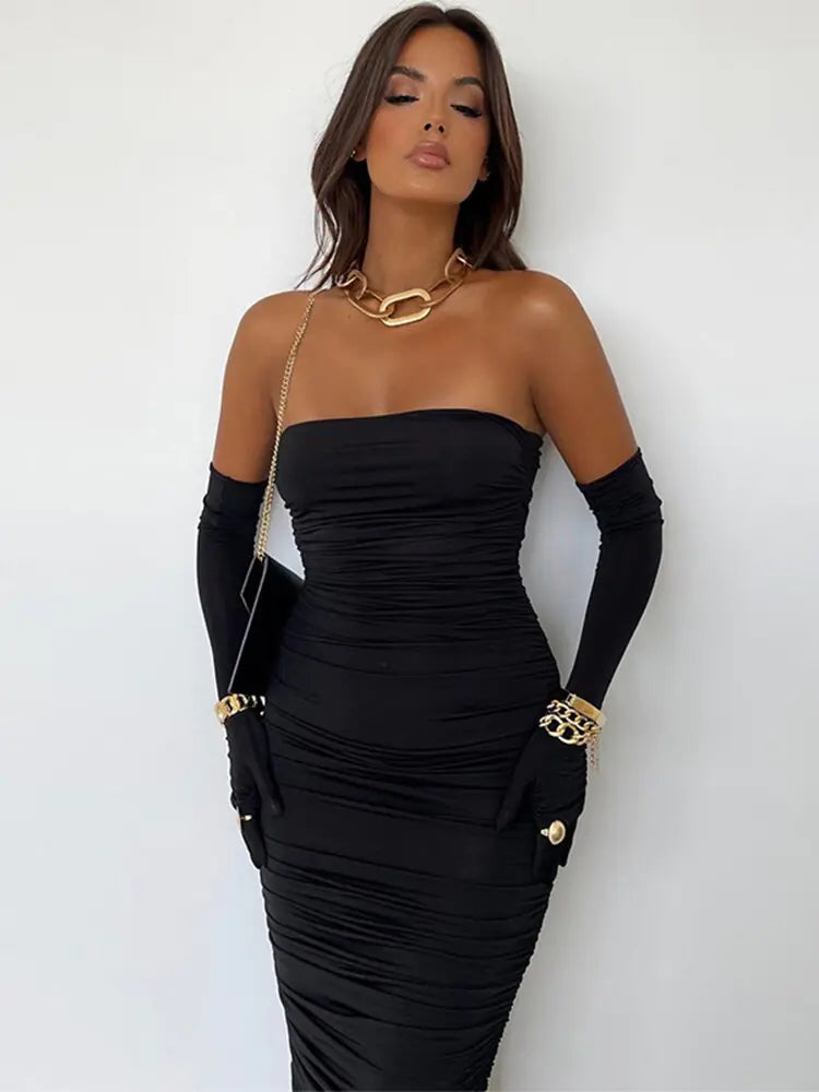 Strapless Backless Tight Dress Rieworkes
