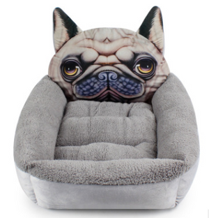 3D Cartoon Cube Dog Bed - Warm Pet House for Winter Mimarta