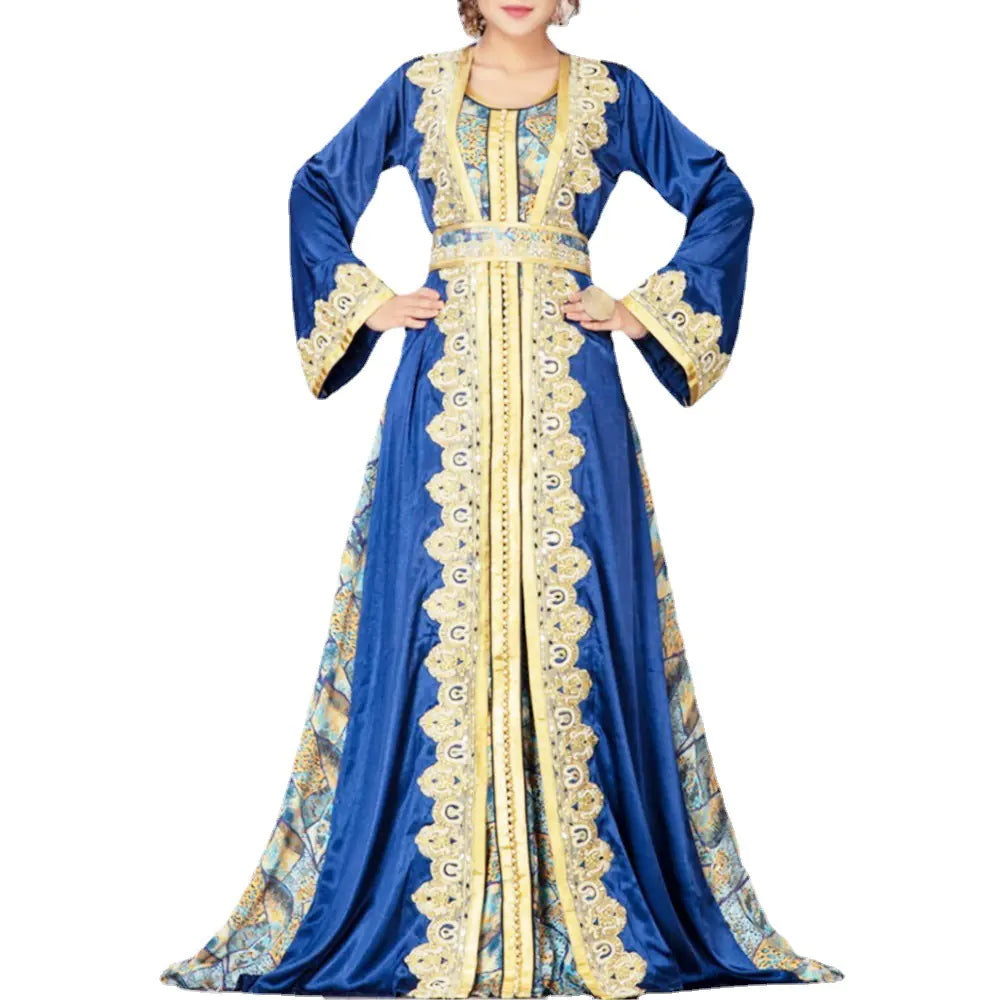 Middle Eastern Printed Muslim Robe Dress Mimarta