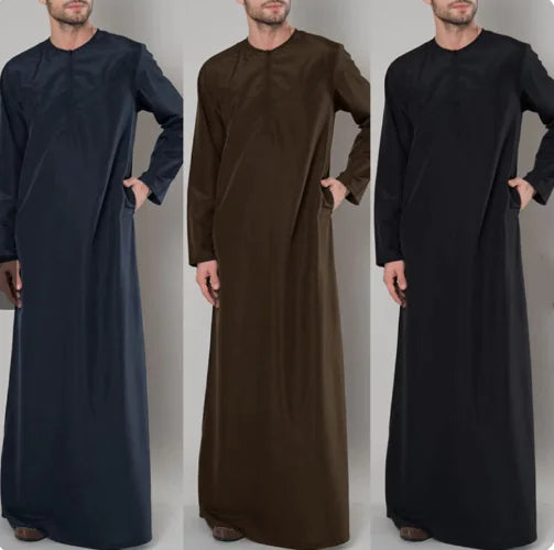 Men's Islamic Long Sleeve Kurta Robe Rieworkes