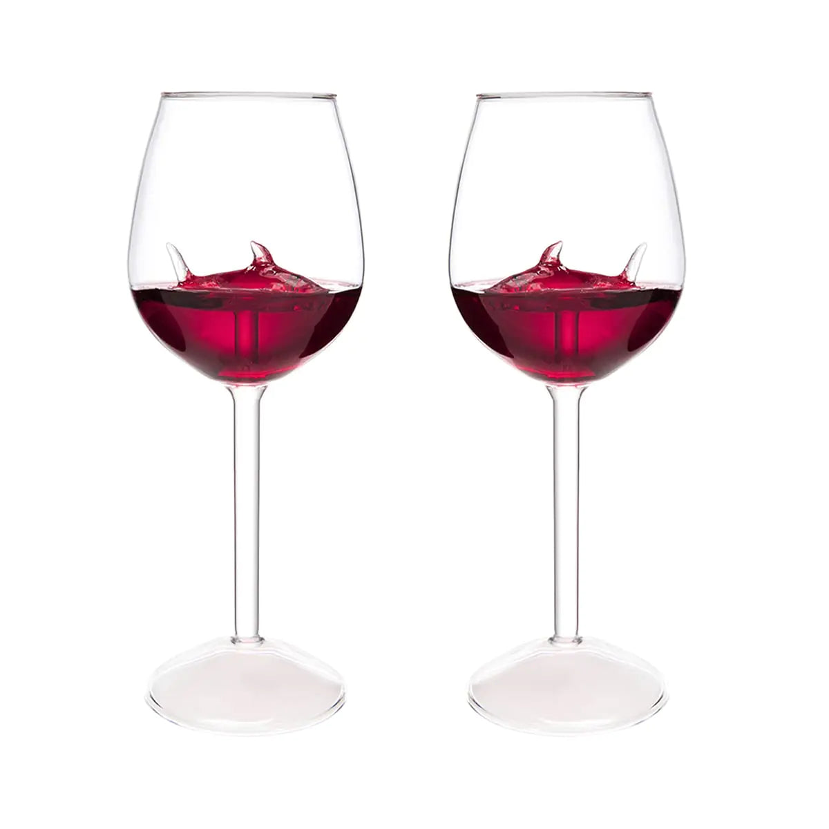 kucehiup Shark Wine Glasses Red Wine Glass with Shark Inside 300ml/10oz Goblet(Two Shark Goblets) Mimarta