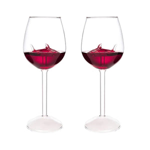 kucehiup Shark Wine Glasses Red Wine Glass with Shark Inside 300ml/10oz Goblet(Two Shark Goblets) Mimarta