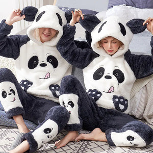 Couple's Coral Fleece Pajamas Set for Fall Winter Mimarta