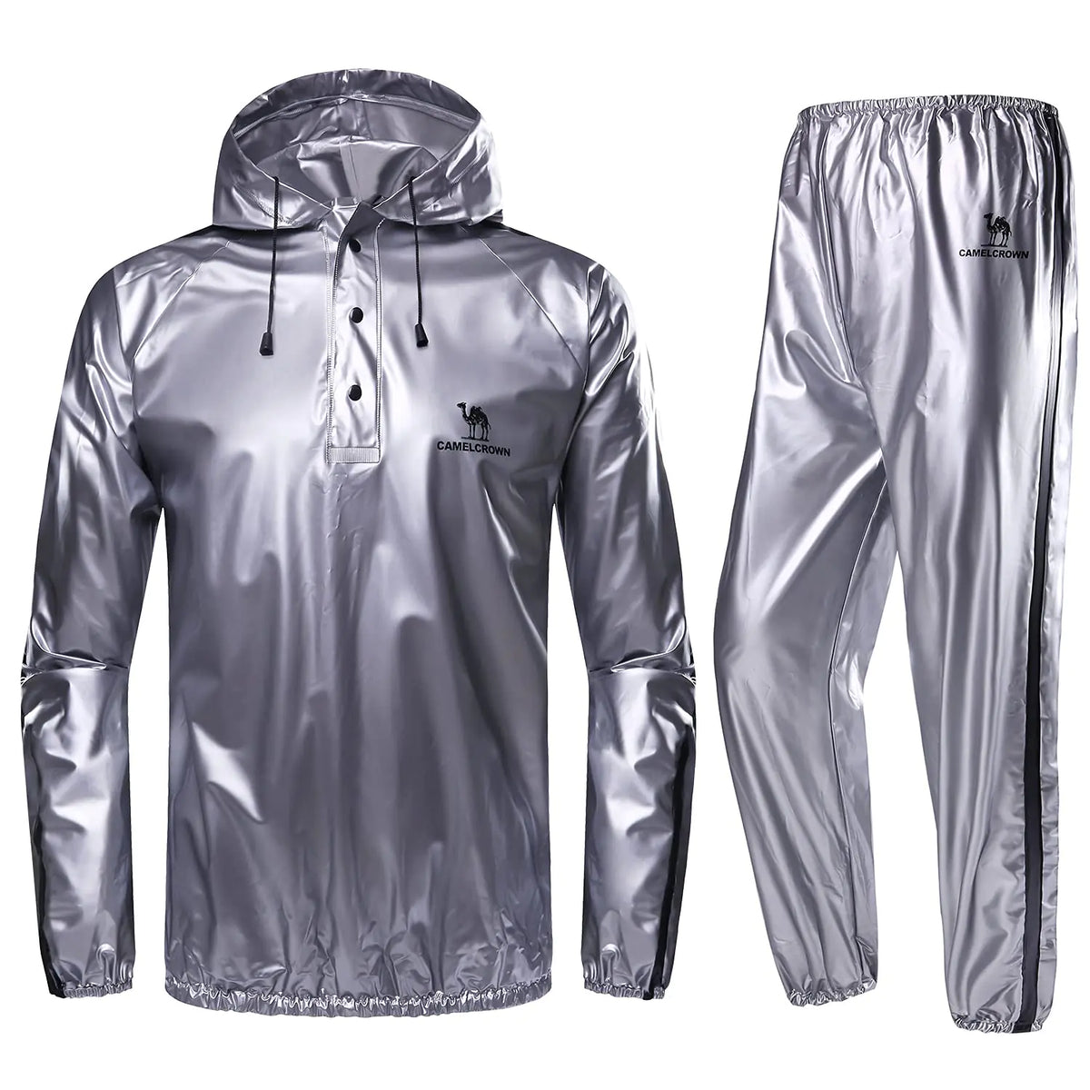 CAMEL CROWN Weight Loss Sweat Suit Heavy Duty Sweat Sauna Suit for Men Women Exercise Gym Suit for Fitness Grey Medium Mimarta