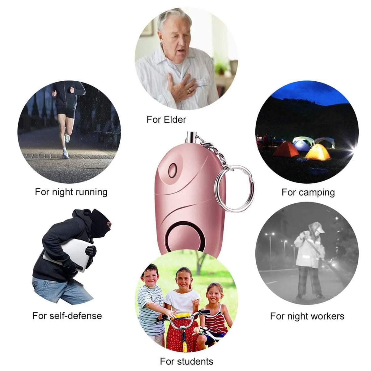 Outdoor Personal Alarm with Light for Self-Defense Mimarta