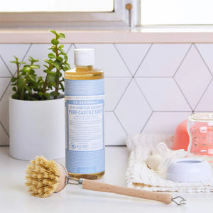 Dr. Bronner’s - Pure-Castile Liquid Soap (Baby Unscented, 16 Ounce) - Made with Organic Oils, 18-in-1 Uses: Face, Hair, Laundry & Dishes For Sensitive Skin & Babies, No Added Fragrance, Vegan, Non-GMO 16 Fl Oz (Pack of 1) Rieworkes