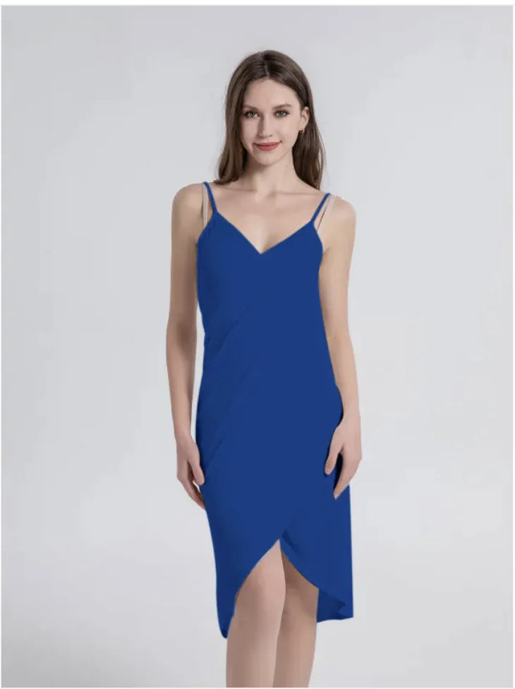 Solid Color Cross-Strap Beach Dress Rieworkes
