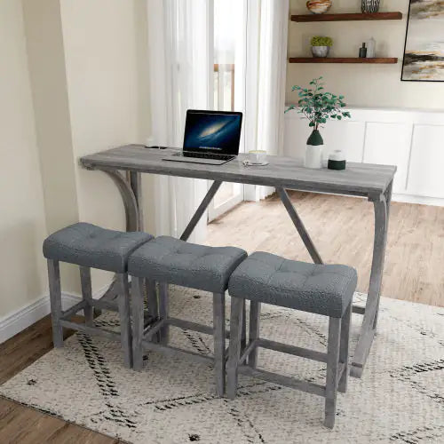 Bar Table Set With Power Socket, Bar Table And Chair Set For Living Room, Dining Room, Games Room Rieworkes
