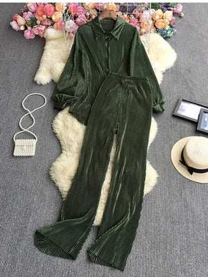 Pleated Set For Women Rieworkes